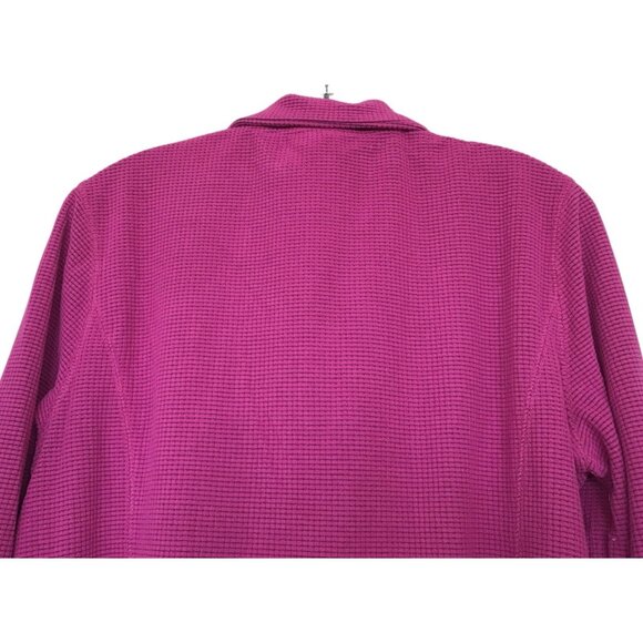 Fuda 1/4 Zip Pullover Womens Size Large L Pink Fleece Long Sleeve Waffle - Picture 6 of 8